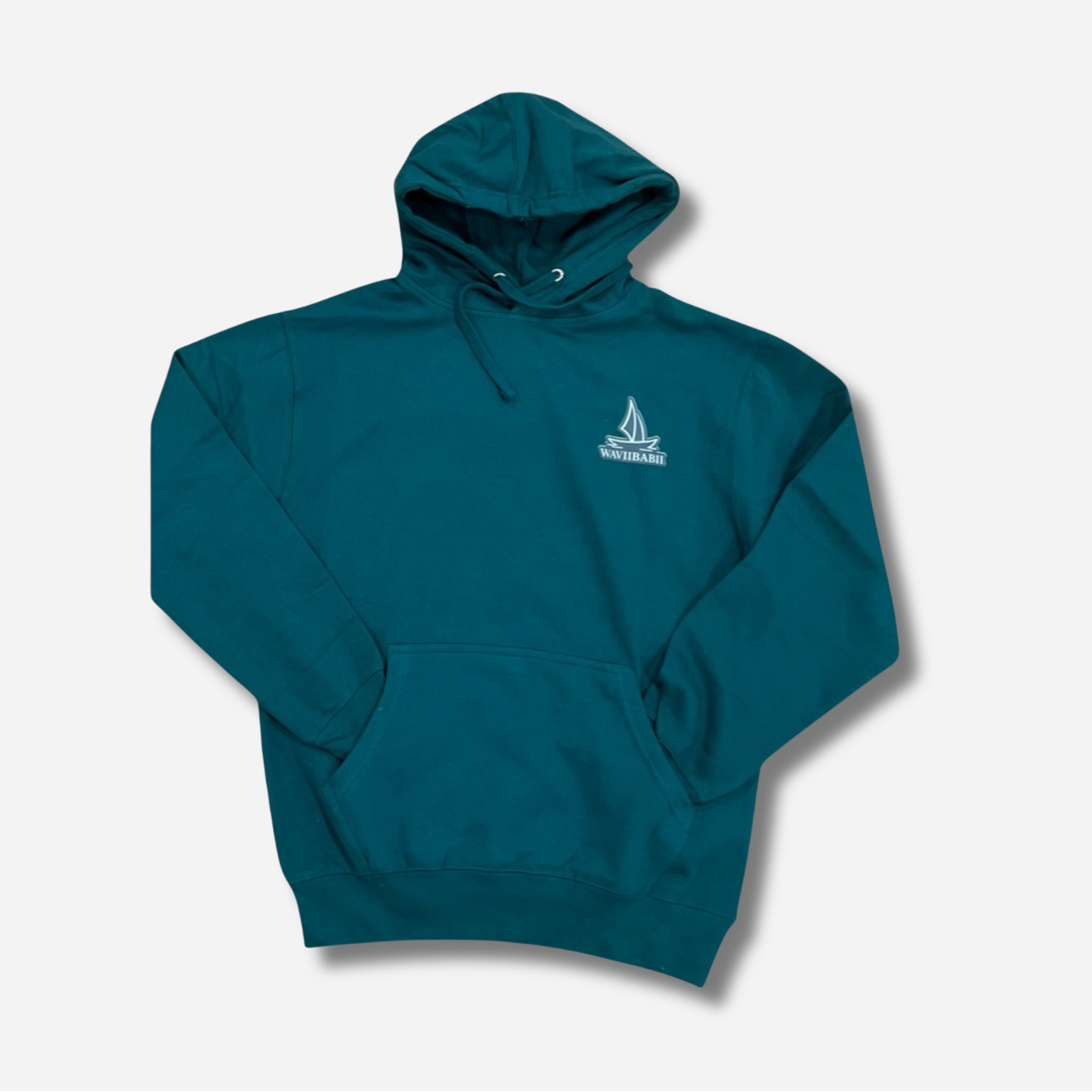 WAVII BABII Forest Green Hoodie (Cream Print)